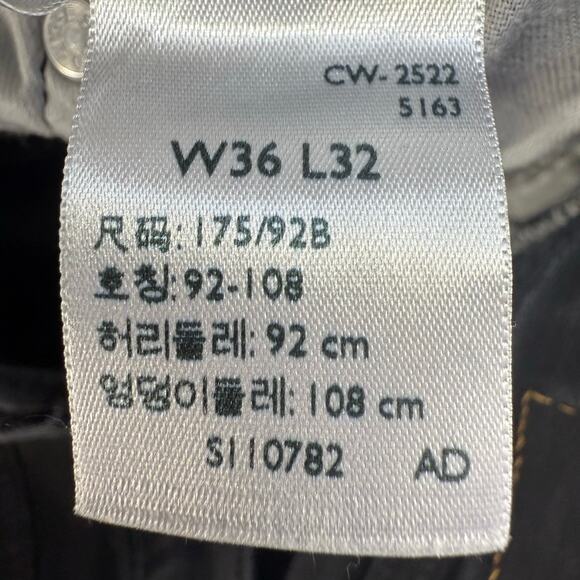 Levi's 511 Men's Jeans 36x32 Black Straight Leg Stretch Preppy Dad Jeans - Picture 7 of 13